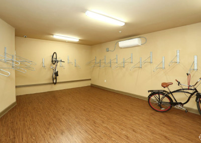 Indoor bike storage room at the Villages at Ben White
