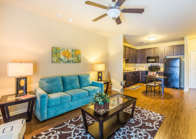 Living room and kitchen at the Villages at Ben White